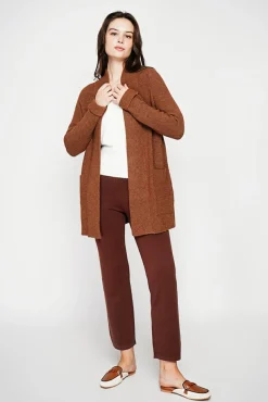 Discount C&Jo Gilet long à col châle marron