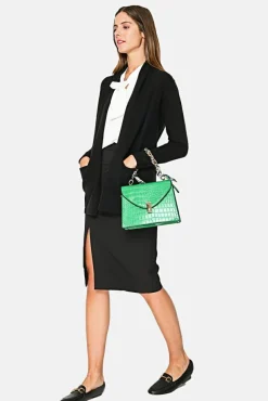 Outlet Assuili Gilet long en Cachemire mélangé col châle noir