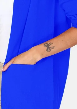 Femme Assuili Gilet long en Cachemire mélangé col châle royal