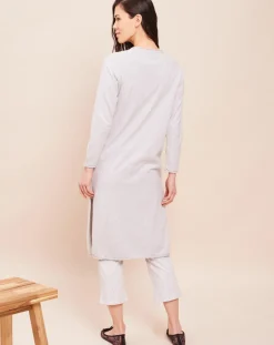 Femme Le Chat Gilet long Essentiel gris chiné