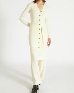 Hot Zapa Gilet long Galia écru