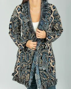 Femme Lauren Vidal Gilet Long Store indigo