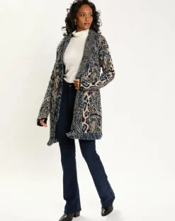 Femme Lauren Vidal Gilet Long Store indigo