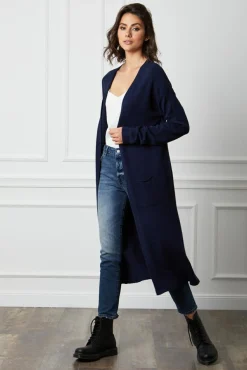 Femme Fleur de cachemire Gilet Mali Marine