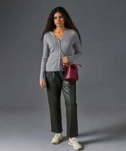 Femme Rodier Gilet Mikaela 100% laine cache-coeur gris argent