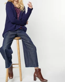 New Karl Marc John Gilet Mystère en Maille de coton bleu marine