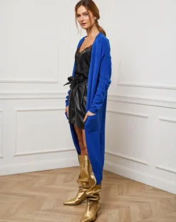 Femme Fleur de cachemire Gilet Nina bleu roi