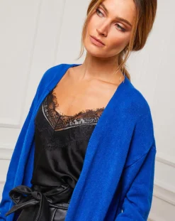 Femme Fleur de cachemire Gilet Nina bleu roi