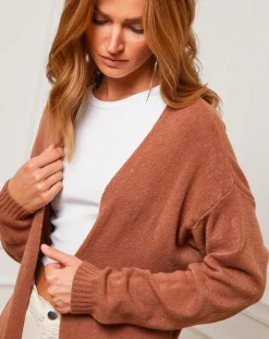 Femme Fleur de cachemire Gilet Nina camel