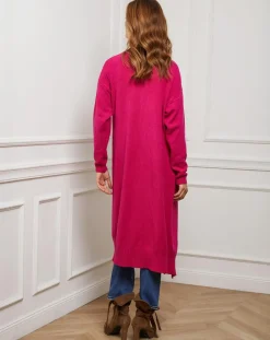 Femme Fleur de cachemire Gilet Nina fushia