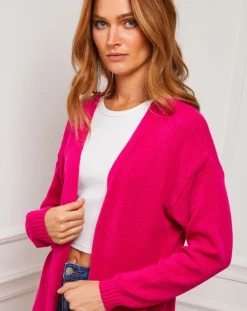 Femme Fleur de cachemire Gilet Nina fushia