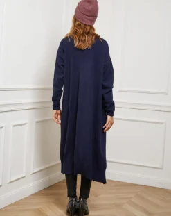 Femme Fleur de cachemire Gilet Nina navy