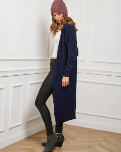 Femme Fleur de cachemire Gilet Nina navy