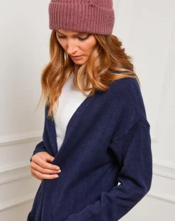 Femme Fleur de cachemire Gilet Nina navy