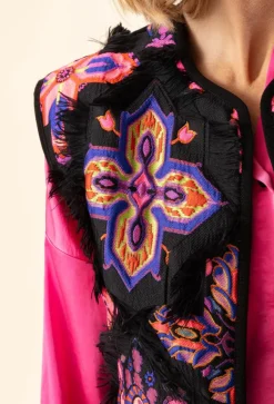 Femme Bleu Blanc Rouge Gilet Romy noir