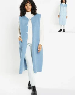 Femme Lou Andrea Gilet réversible en Fausse Fourrure 373 Mont bleu