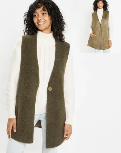 Sale Lou Andrea Gilet réversible en Fausse Fourrure Dafne military