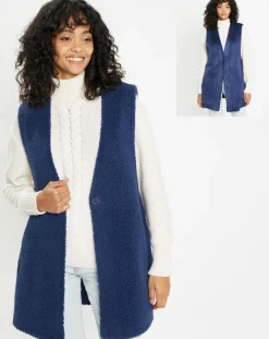 Online Lou Andrea Gilet réversible en Fausse Fourrure Dafne indigo