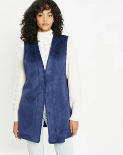 Online Lou Andrea Gilet réversible en Fausse Fourrure Dafne indigo