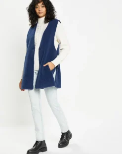 Online Lou Andrea Gilet réversible en Fausse Fourrure Dafne indigo