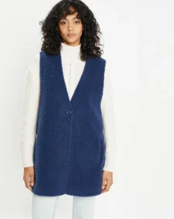 Online Lou Andrea Gilet réversible en Fausse Fourrure Dafne indigo