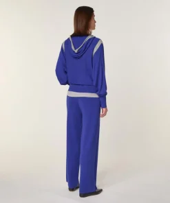 Rodier Gilet Sacha 100% Laine Bi-Couleur bleu outremer