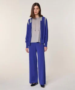 Rodier Gilet Sacha 100% Laine Bi-Couleur bleu outremer