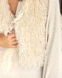 Femme Lauren Vidal Gilet sans manches en fausse fourrure Moka crème