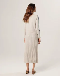 Best Rodier Gilet Sharifa manches courtes col mont blanc écru