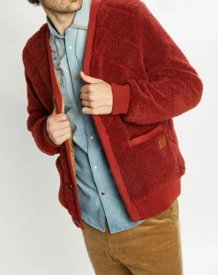 Discount Scotch & Soda Gilet Teddy en Sherpa rouge