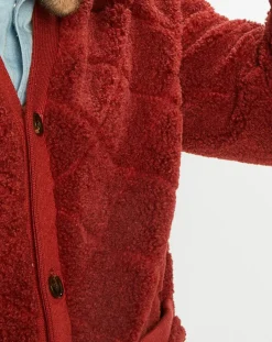 Discount Scotch & Soda Gilet Teddy en Sherpa rouge