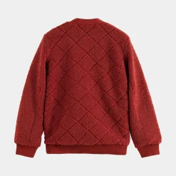 Discount Scotch & Soda Gilet Teddy en Sherpa rouge