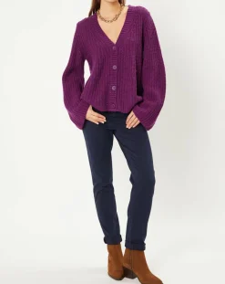 Discount Stella Forest Gilet évasé en Laine & Alpaga mélangés Théodore violet