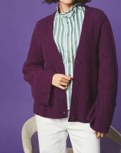 Discount Stella Forest Gilet évasé en Laine & Alpaga mélangés Théodore violet