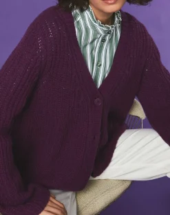 Discount Stella Forest Gilet évasé en Laine & Alpaga mélangés Théodore violet