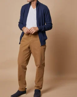 Clearance Oscar et Louise Gilet zippé 100% Cachemire John bleu marine