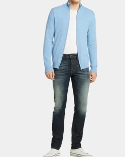 Homme Galeries Lafayette Gilet zippé 100% Cachemire Machgil bleu clair