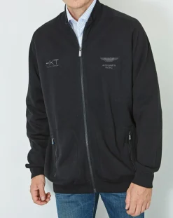Homme Hackett London Gilet zippé 100% Laine Aston Martin Racing noir
