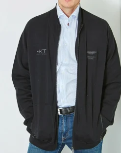 Homme Hackett London Gilet zippé 100% Laine Aston Martin Racing noir