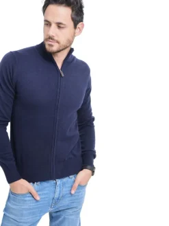 Sale C&Jo Gilet zippé classique bleu nuit