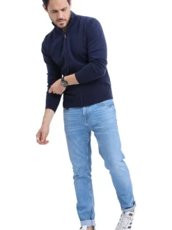 Sale C&Jo Gilet zippé classique bleu nuit