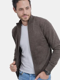 Homme C&Jo Gilet zippé classique café