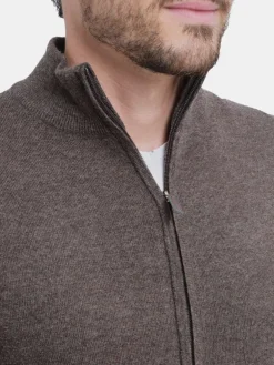 Homme C&Jo Gilet zippé classique café