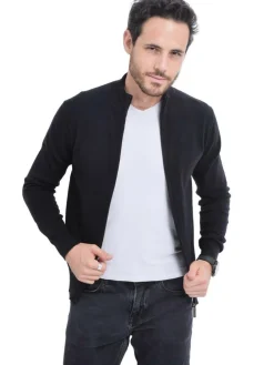 Homme C&Jo Gilet zippé classique noir