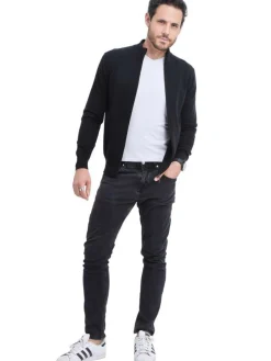 Homme C&Jo Gilet zippé classique noir