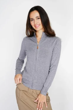 Best C&Jo Gilet zippé en Cachemire mélangé flanelle