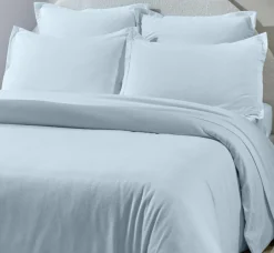 Home Collection Housse de couette 100% Flanelle de Coton bleue