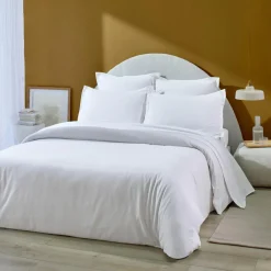 Home Collection Housse de couette 100% Flanelle de Coton blanche