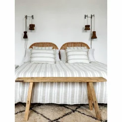 Bed and Philosophy Housse de couette en lin lavé et coton grise 220x240 cm