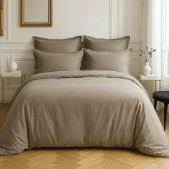 Baton Rouge Housse de couette satin de coton lavé grise